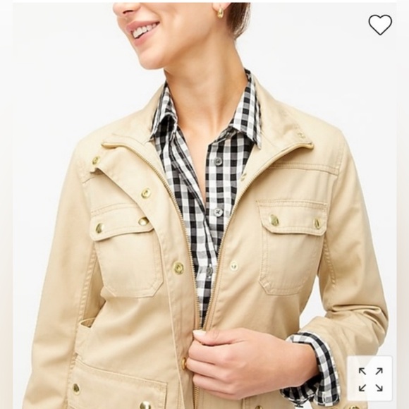 J. Crew Resin-coated twill field jacket Khaki - Picture 3 of 6